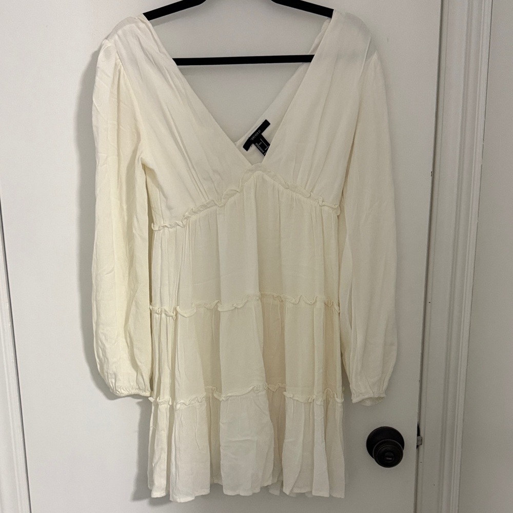 Forever 21 Cream V-Neck dress